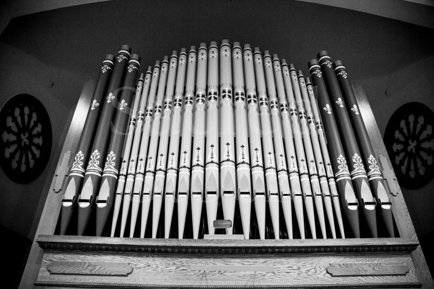 Organ pipes 58 - black and white