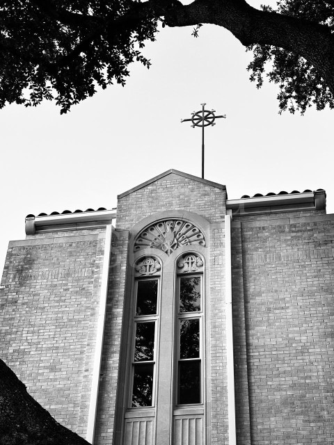 Cross in the sky (black & white)